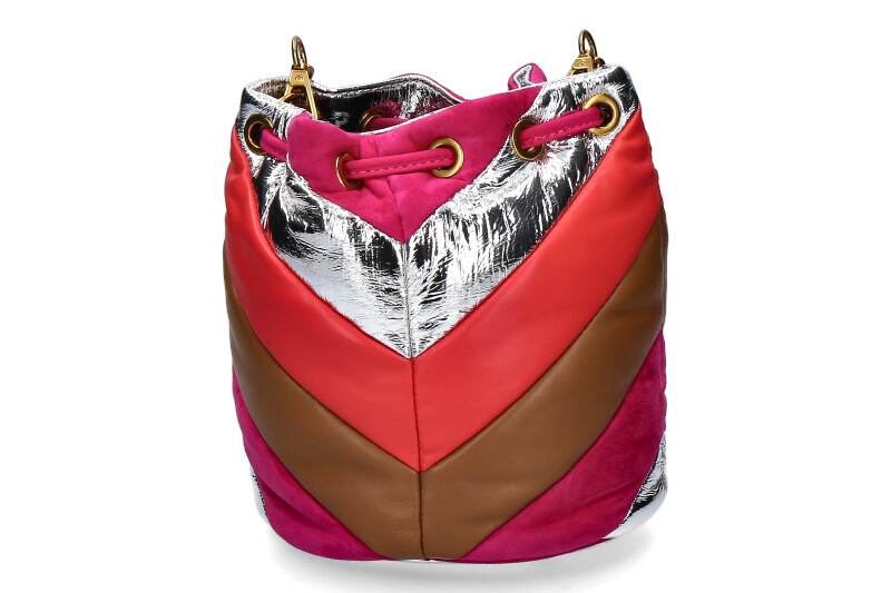 La Carrie Beuteltasche AMITOLA STRIPES MIX LEATHER MULTI FUXIA La Carrie Beuteltasche AMITOLA STRIPES MIX LEATHER MULTI FUXIA