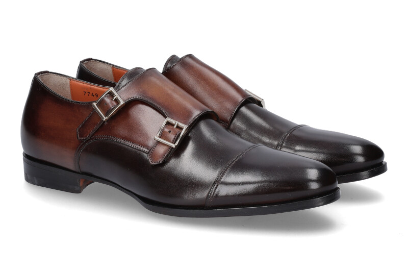 Santoni Monk LEATHER BROWN (44)