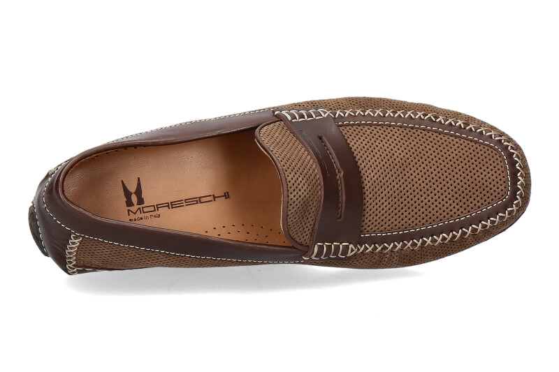 Moreschi Mokassin BAHAMAS PERFORATO MARRONE SCURO (41) Moreschi Mokassin BAHAMAS PERFORATO MARRONE SCURO (41)