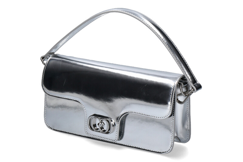 La Carrie Abendtasche SHINY BAGUETTE LEATHER SILVER